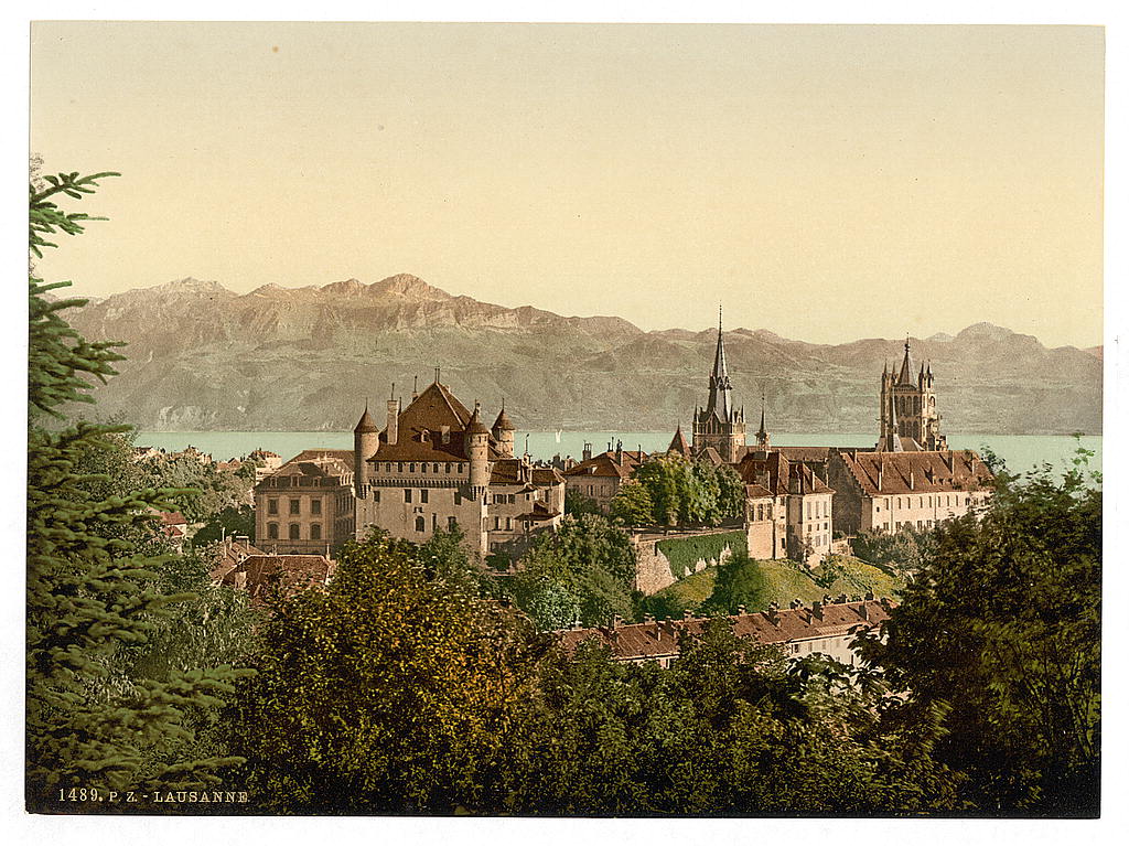 A picture of Lausanne, general view, with Savoy Alps, Geneva Lake, Switzerland