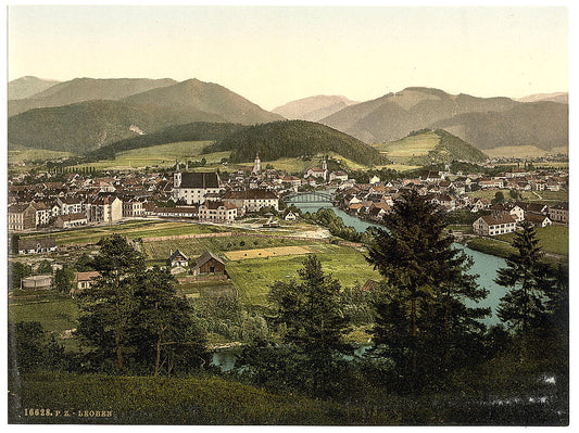A picture of Leoben, general view, Styria, Austro-Hungary