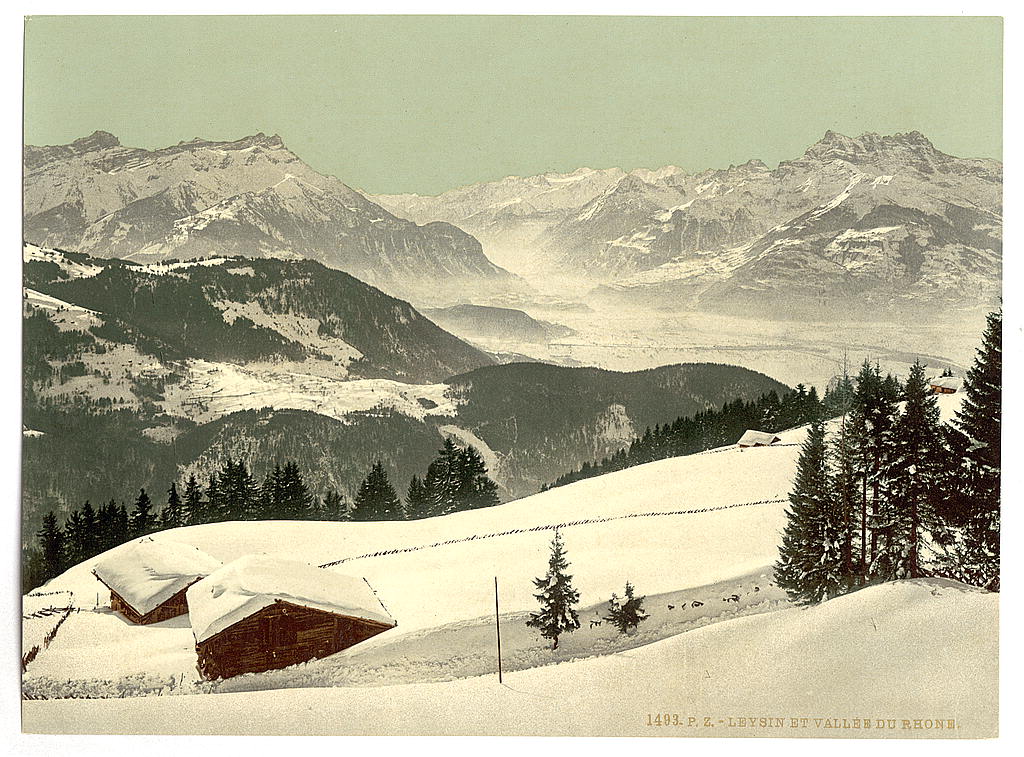 A picture of Leysin, view of the Rhone Valley in winter, Vaud, Canton of, Switzerland