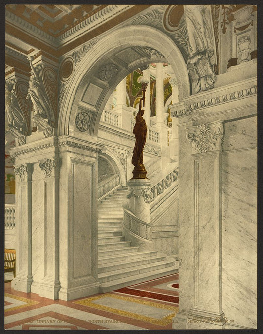 A picture of Library of Congress, north staircase, central stair hall