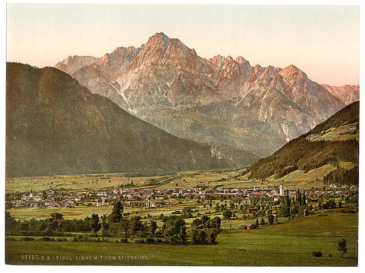A picture of Lienz, with the Spitzkolft (i.e., Spitzkofl), Tyrol, Austro-Hungary