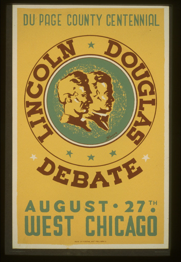 A picture of Lincoln Douglas debate Du Page County Centennial, August 27th, West Chicago /
