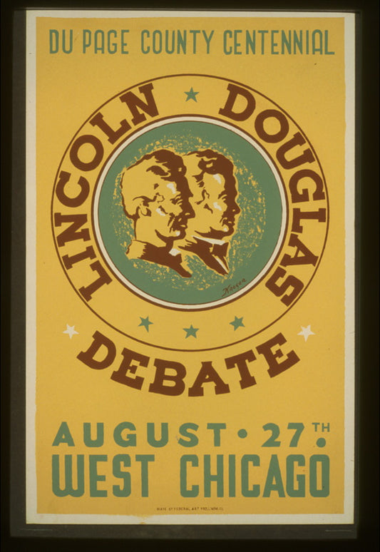 A picture of Lincoln Douglas debate Du Page County Centennial, August 27th, West Chicago /