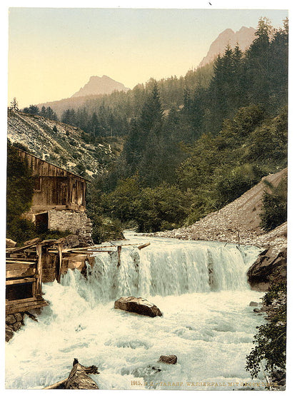 A picture of Lower Engadine, Tarasp, waterfall, Grisons, Switzerland