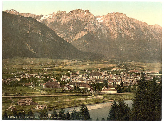 A picture of Lower Inn, Hall and Bettelwurfspitze, Tyrol, Austro-Hungary
