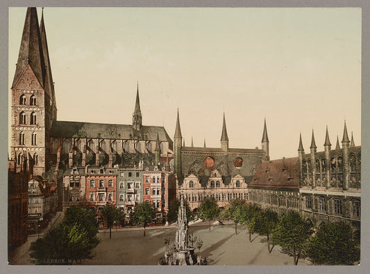 A picture of Lübeck. Marktplatz. Rathaus & Marienkirche