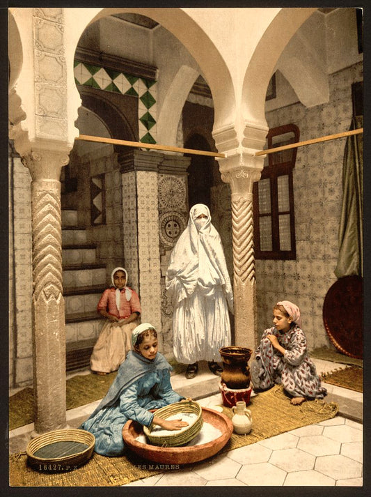 A picture of Luce Ben Aben, Moorish women preparing couscous, Algiers, Algeria