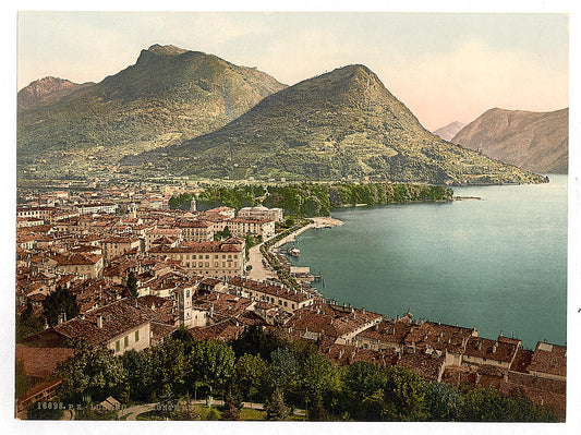 A picture of Lugano, and Monte Brè, Tessin, Switzerland