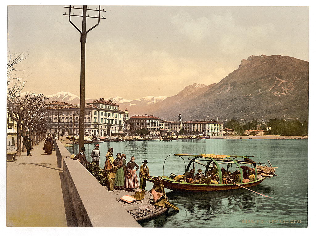 A picture of Lugano, on the quay, Tessin, Switzerland