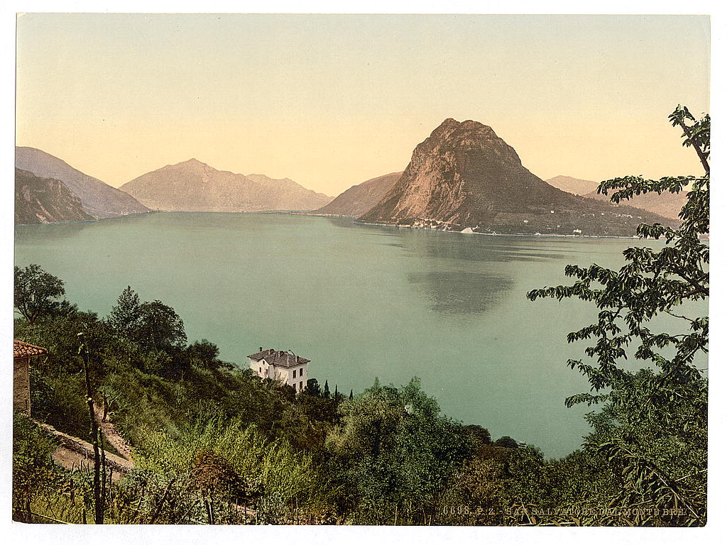 A picture of Lugano, San Salvatore from Monte Brè, Tessin, Switzerland