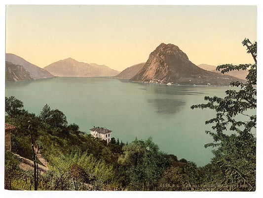 A picture of Lugano, San Salvatore from Monte Brè, Tessin, Switzerland