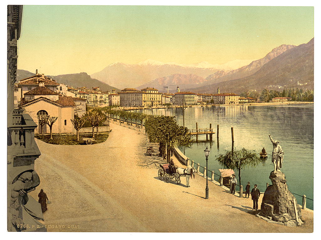 A picture of Lugano, the quay, Tessin, Switzerland