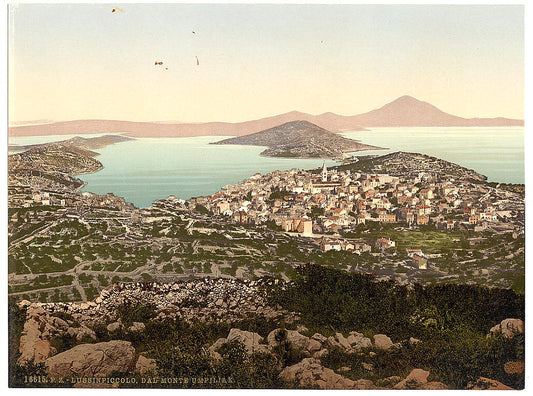 A picture of Lussin-Piccolo (i.e., Lussinpiccolo), from Monte Umpiliak, Istria, Austro-Hungary