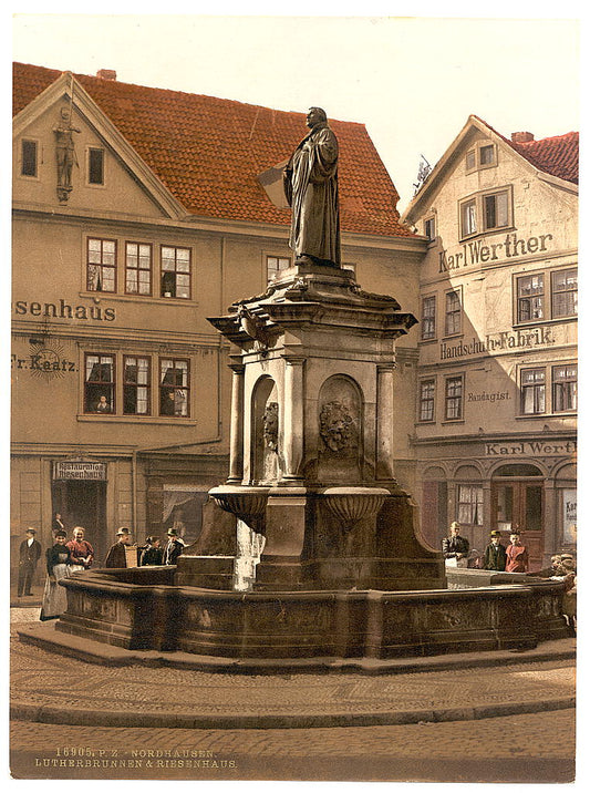 A picture of Luther Fountain at Riesenhaus, Nordhausen, Thuringia, Germany