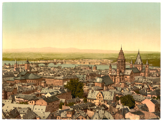 A picture of Mainz, towards the Rhine, the Rhine, Germany