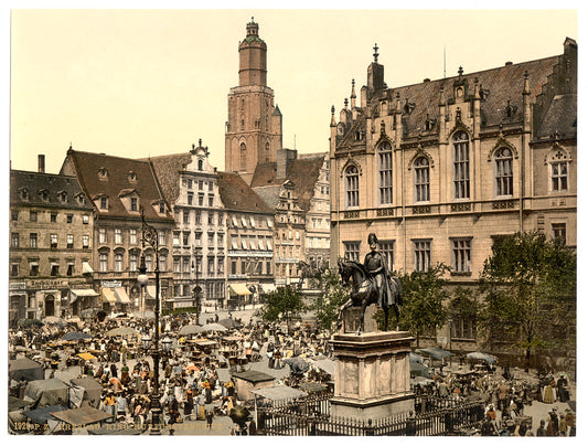 A picture of Market place, Breslau, Silesia, Germany (i.e., Wrocław, Poland)