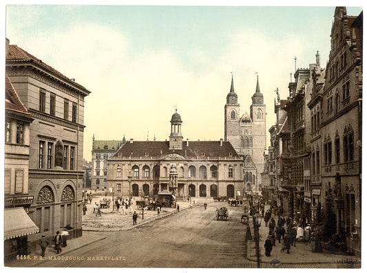 A picture of Market place, Madgeburg i.e. Magdeburg, German Saxony, Germany