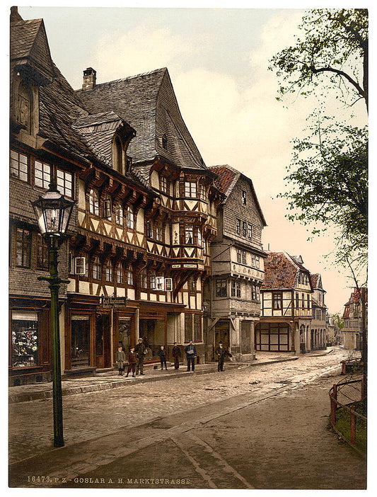 A picture of Market Street, Goslar, Hartz, Germany