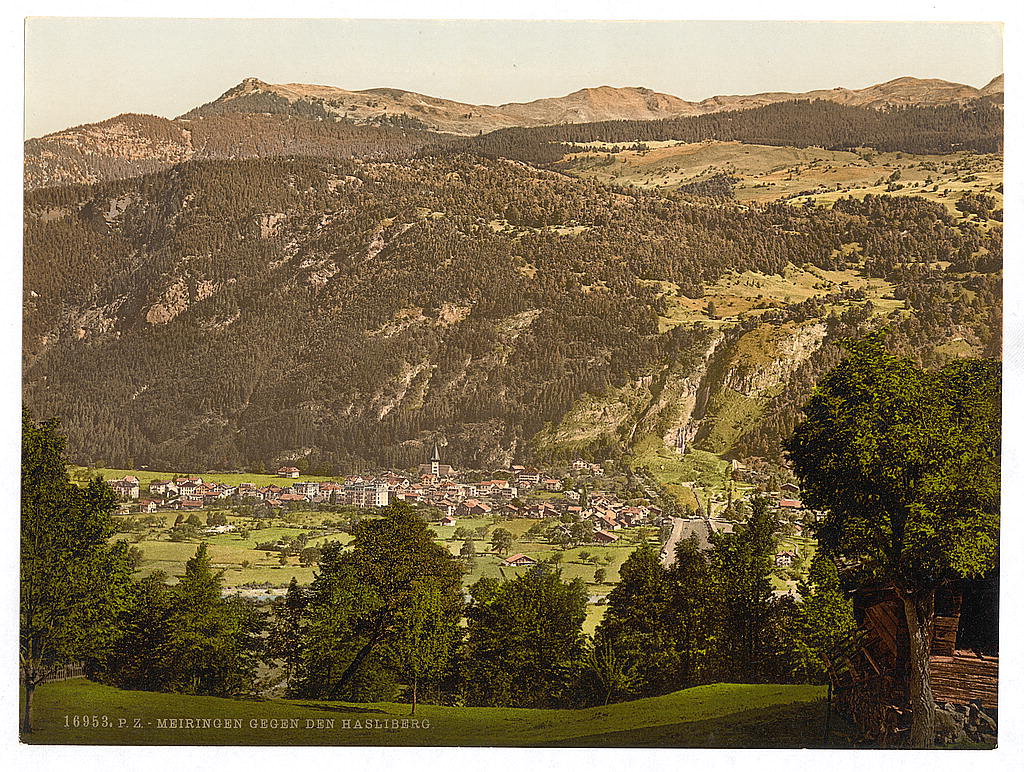 A picture of Meirngen, looking towards the Hasliberg, Bernese Oberland, Switzerland