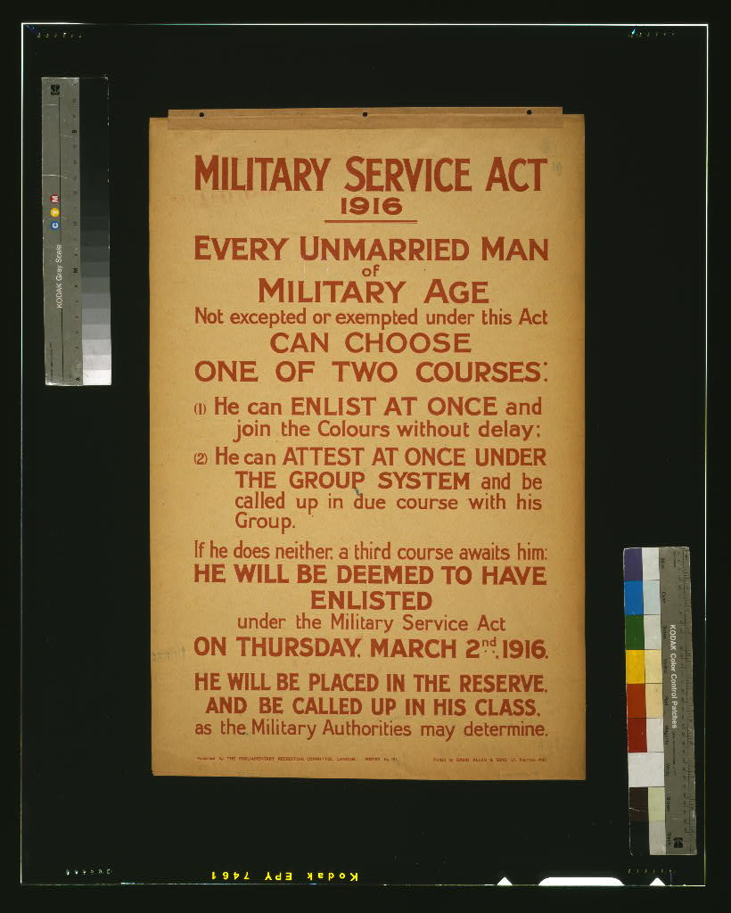 A picture of Military Service Act 1916