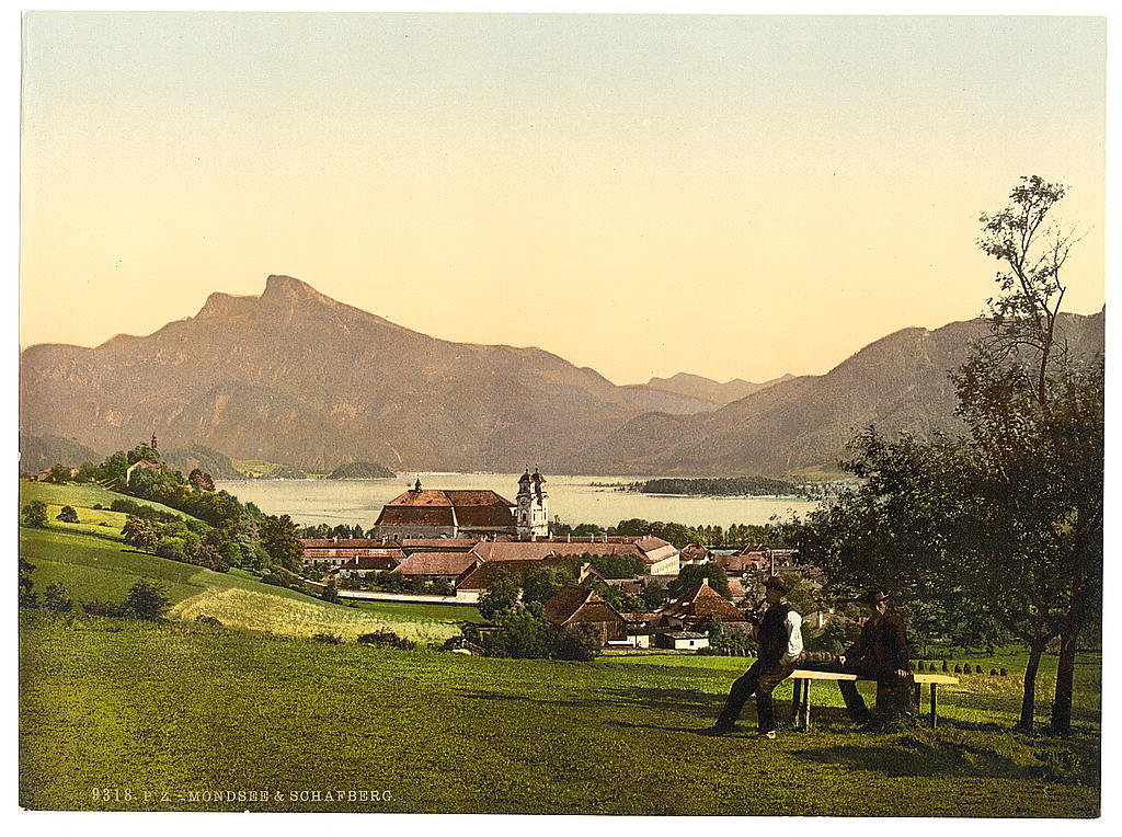 A picture of Mondsee and Schafberg, Upper Austria, Austro-Hungary