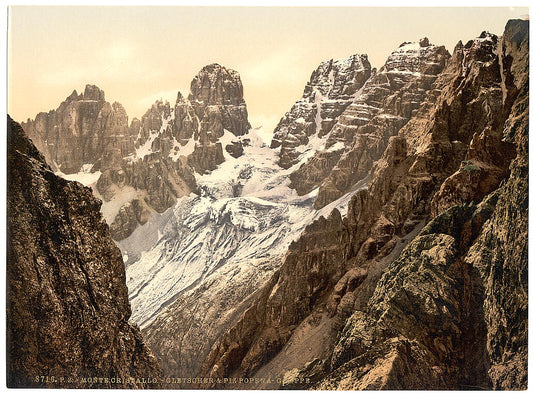A picture of Monte Cristallo and Piz Popena Group, Tyrol, Austro-Hungary