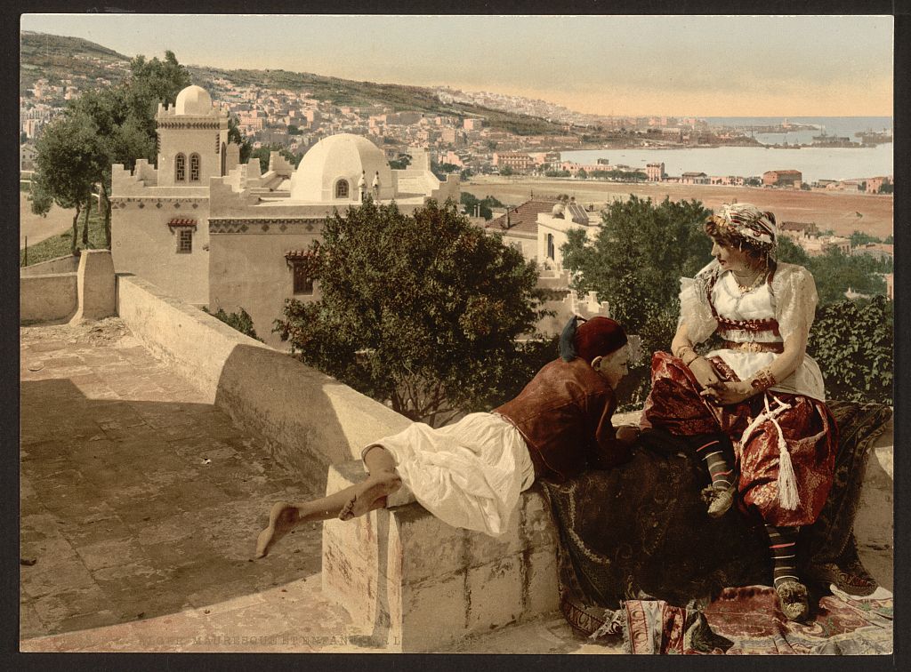 A picture of Moorish woman and child on the terrace, I,  Algiers, Algeria