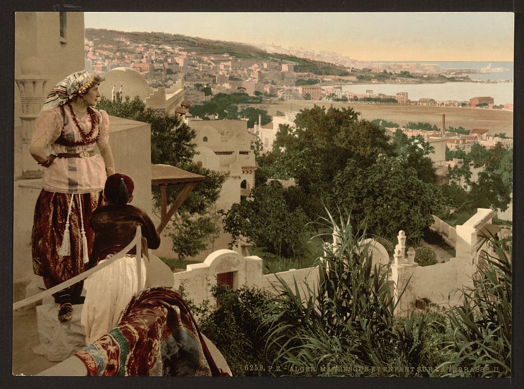 A picture of Moorish woman and child on the terrace, II, Algiers, Algeria