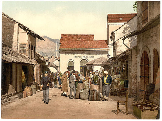 A picture of Mostar, Cafe Luft, Herzegowina, Austro-Hungary