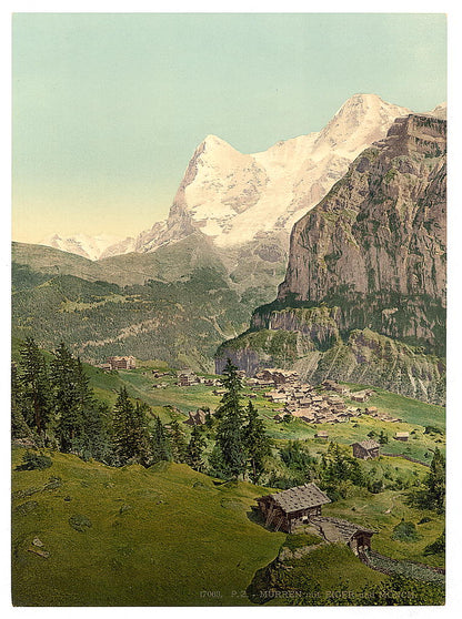 A picture of Mount Eiger and Monch, Mürren, Bernese Oberland, Switzerland