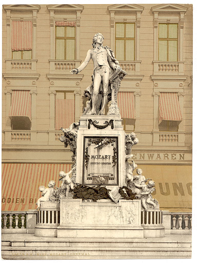A picture of Mozart Monument, Vienna, Austro-Hungary