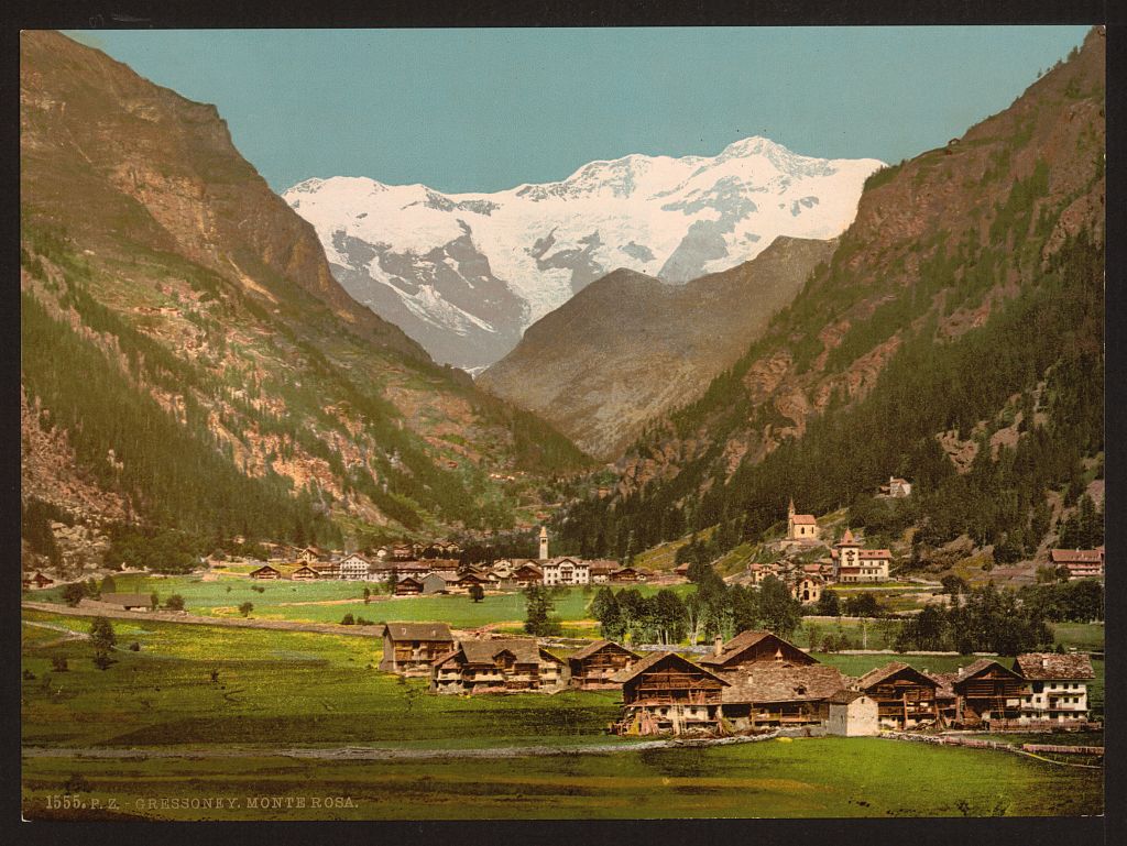 A picture of Mt. Rosa, Gressony (i.e., Gressoney), Italy