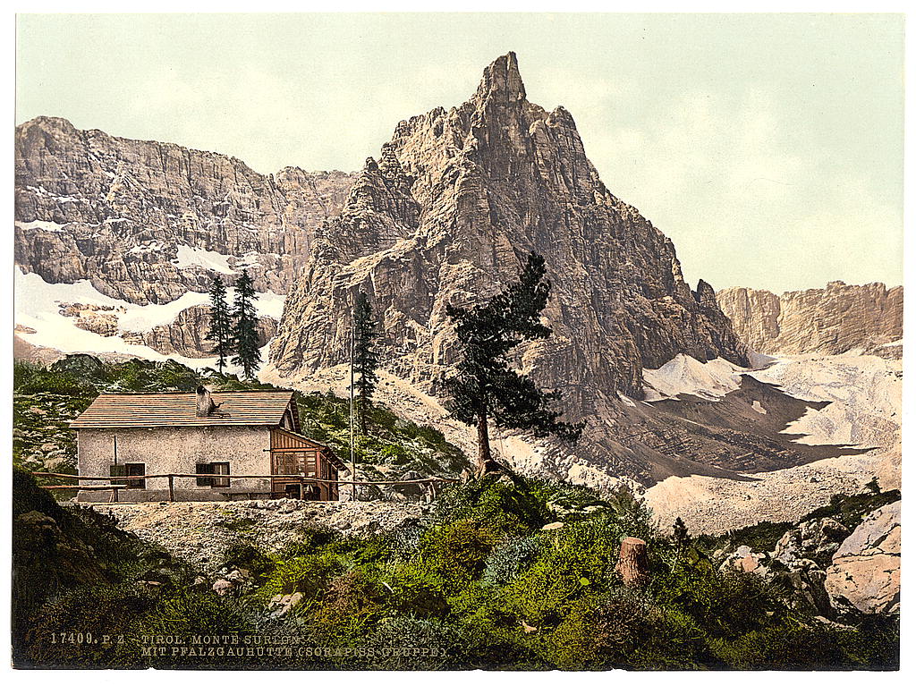 A picture of Mt. Surlon and lake, Tyrol, Austro-Hungary