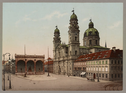 A picture of München. Theatinerkirche mit Feldherrnhalle