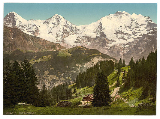A picture of Murren, Grutschalp, I, Eiger, Monch and Jungfrau, Bernese Oberland, Switzerland