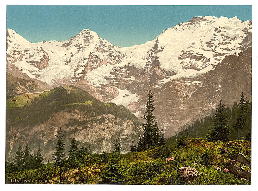 A picture of Murren, Grutschalp, II, Eiger, Monch and Jungfrau, Bernese Oberland, Switzerland