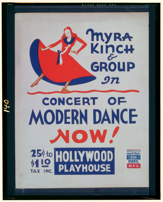 A picture of Myra Kinch & group in concert of modern dance now!
