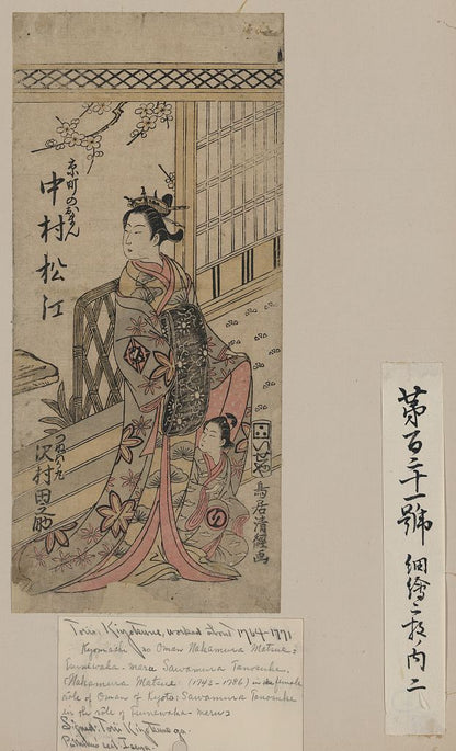 A picture of Nakamura matsue no kyōmachi no oman to sawamura tanosuke no tsunewakamaru