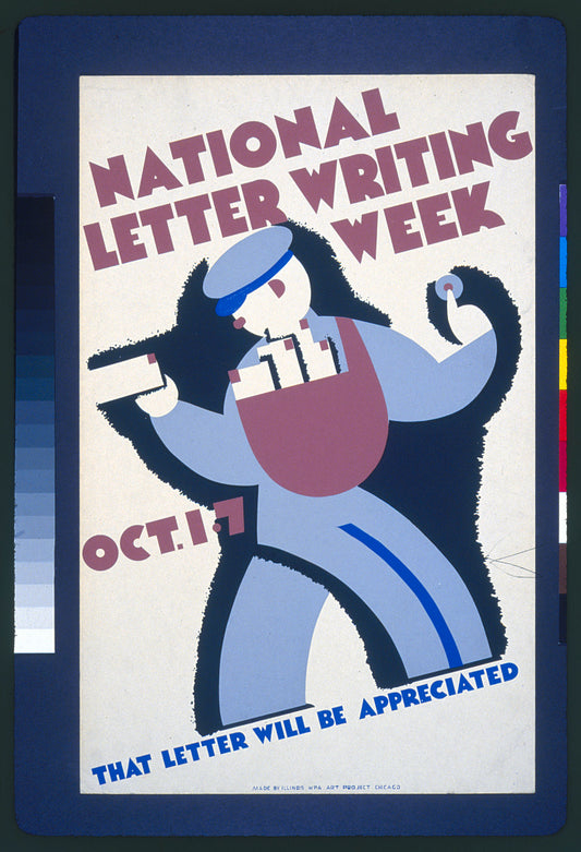 A picture of National letter writing week, Oct. 1-7 That letter will be appreciated.