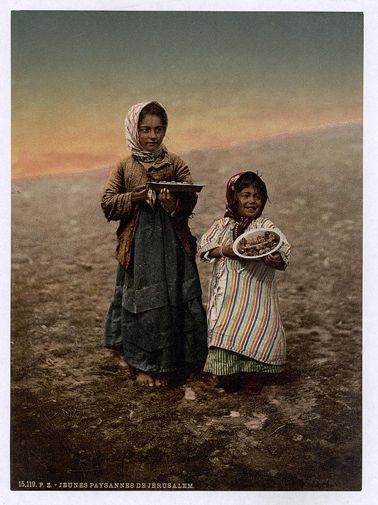 A picture of Native children from neighborhood of Jerusalem, Holy Land