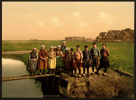 A picture of Native children, Marken Island, Holland