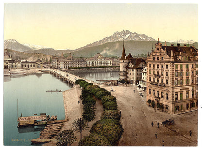 A picture of New Bridge and Pilatus, Lucerne, Switzerland