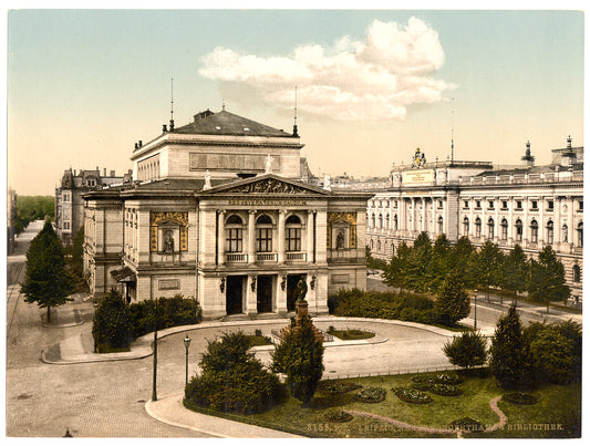A picture of New concert room and library, Leipsig (i.e., Leipzig), Saxony, Germany