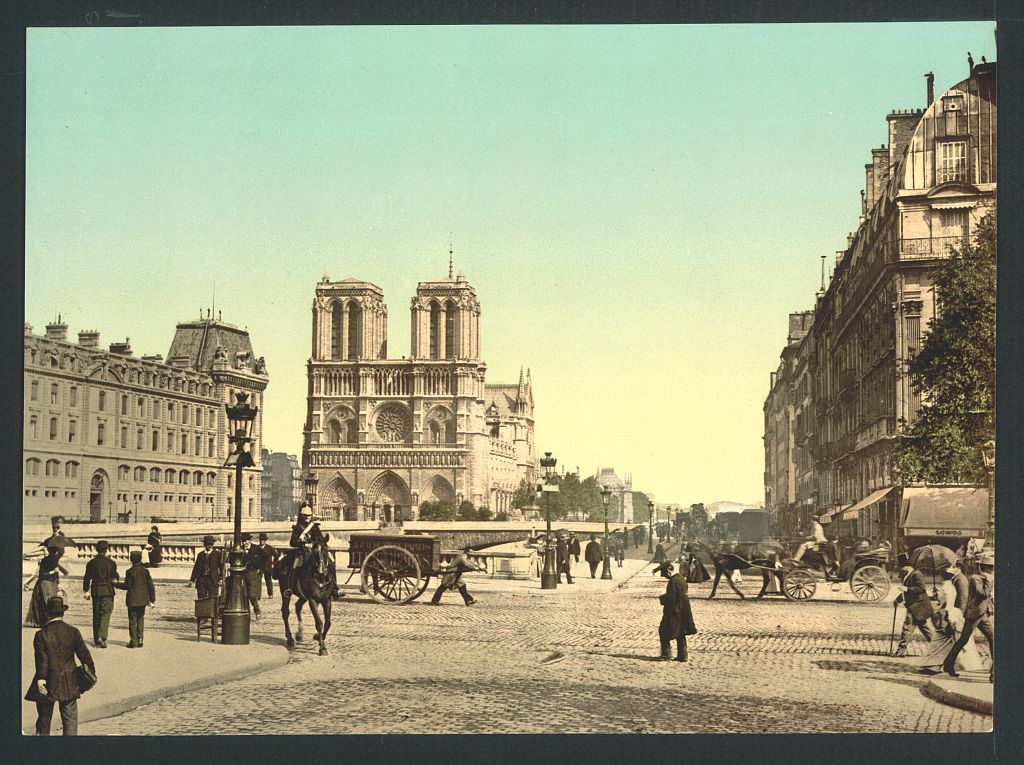A picture of Notre Dame, and St. Michael bridge, Paris, France
