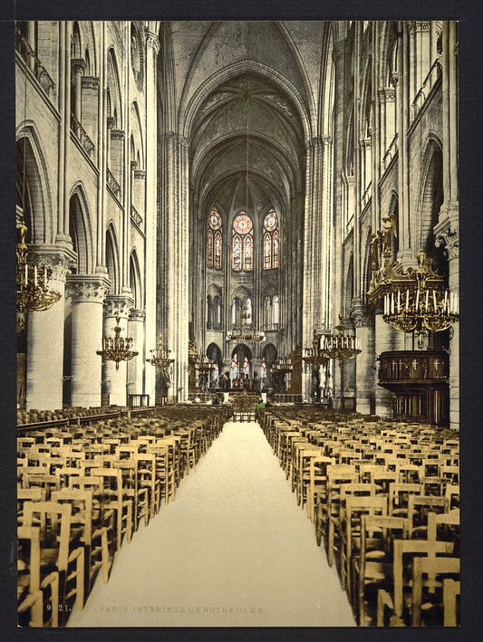 A picture of Notre Dame, interior, Paris, France