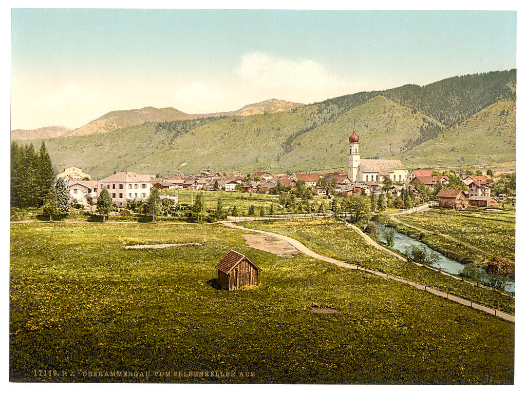 A picture of Oberammergau from from Felsenkeller, Upper Bavaria, Germany