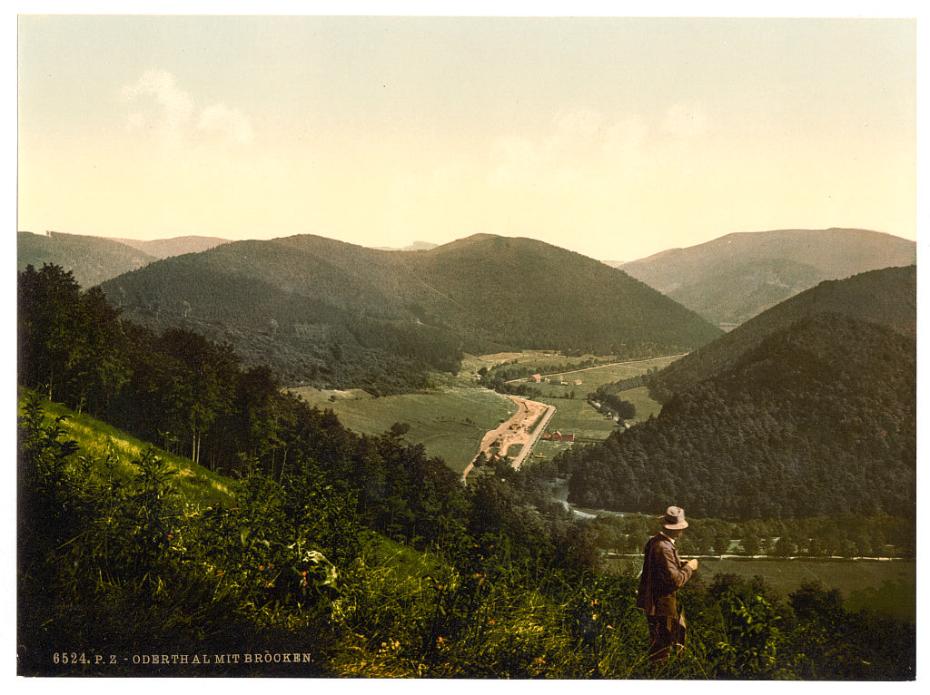 A picture of Oderthal and view of Brocken, Hartz, Germany