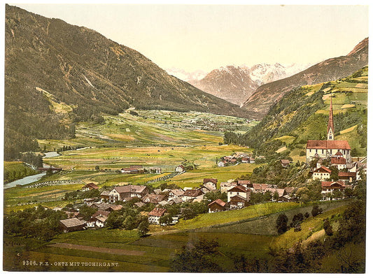A picture of Oetz Valley, with Tschirgant, Tyrol, Austro-Hungary