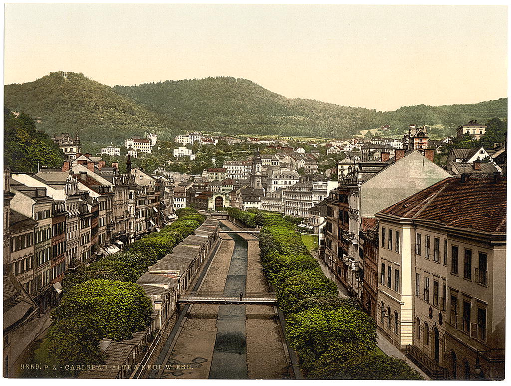 A picture of Old and new roads, Carlsbad, Bohemia, Austro-Hungary