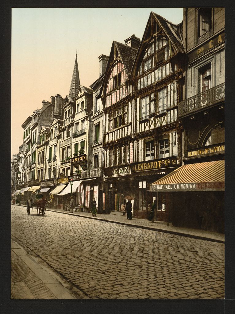 A picture of Old houses in rue St. Pierre, Caen, France